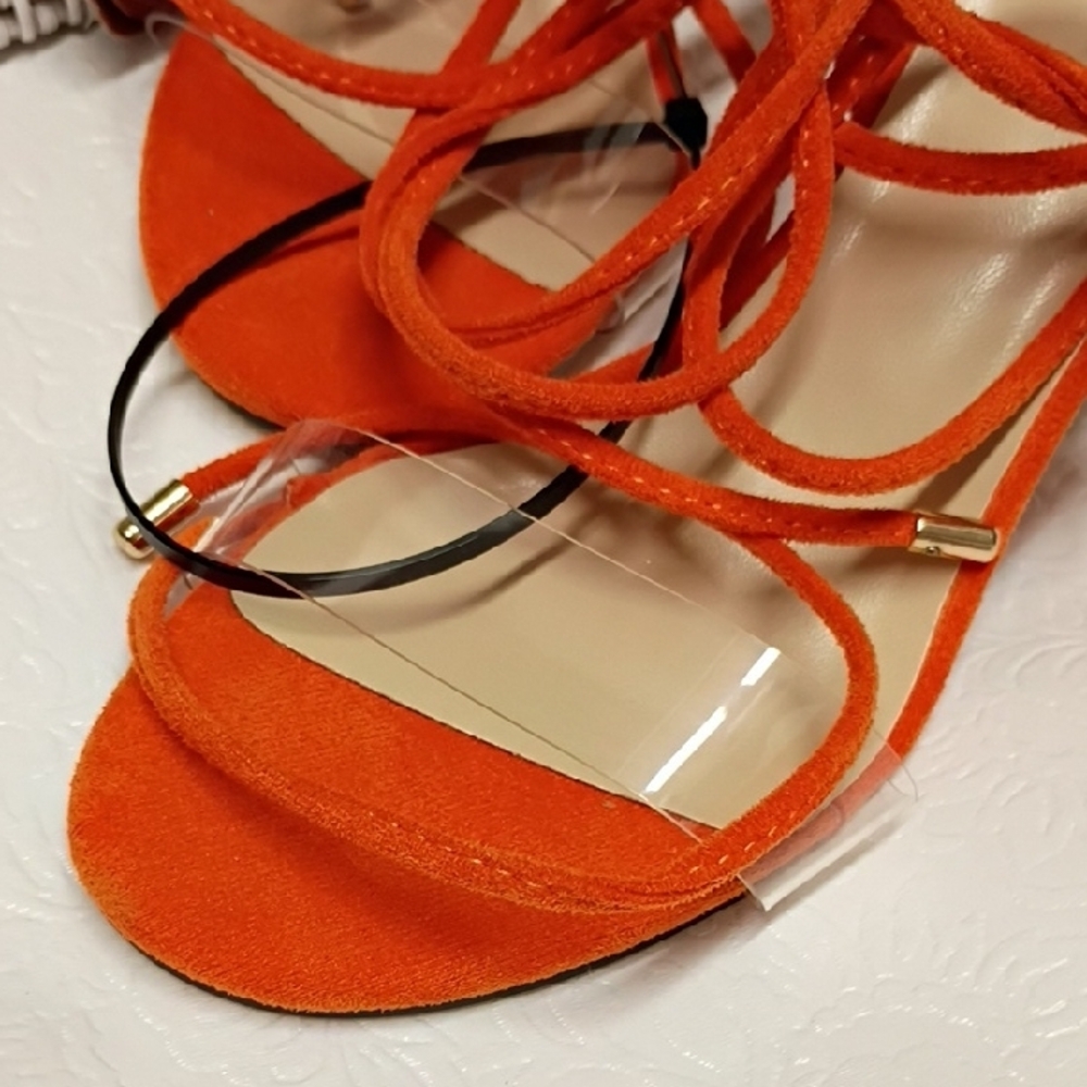 Amazon Essentials Vibrant Orange Strappy Sandals - image 6